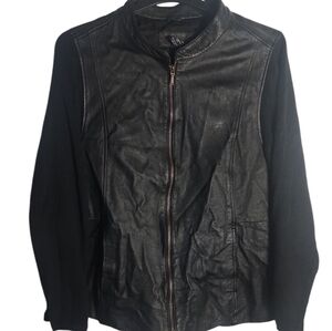 Leather Sweater Jacket vntg Jaclyn Smith Sz 3X